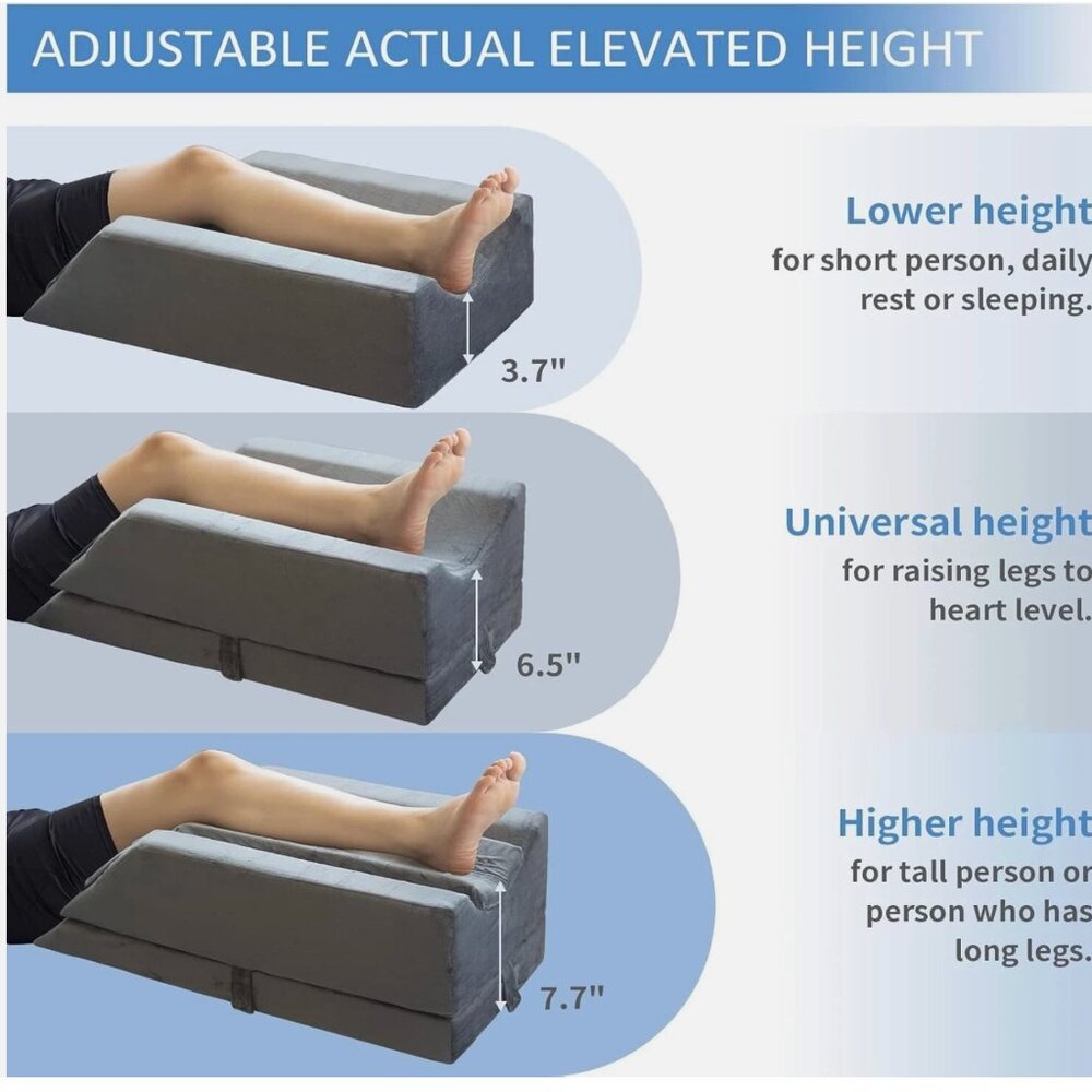 KingPavonini® 4-Height Adjustable Leg Elevation Pillow - Picture 9 of 15